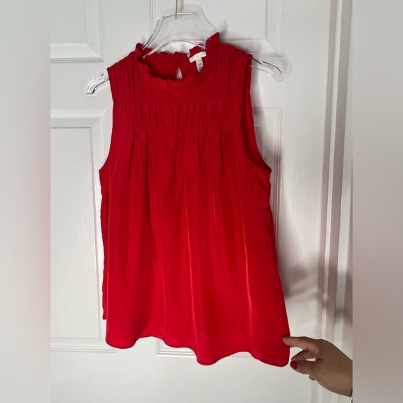 Joie Women’s Sleeveless Red Sleeveless Top Sz M - Picture 4 of 7